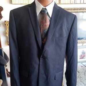 Solid black blazer Nicole Miller with colorful lining 44R